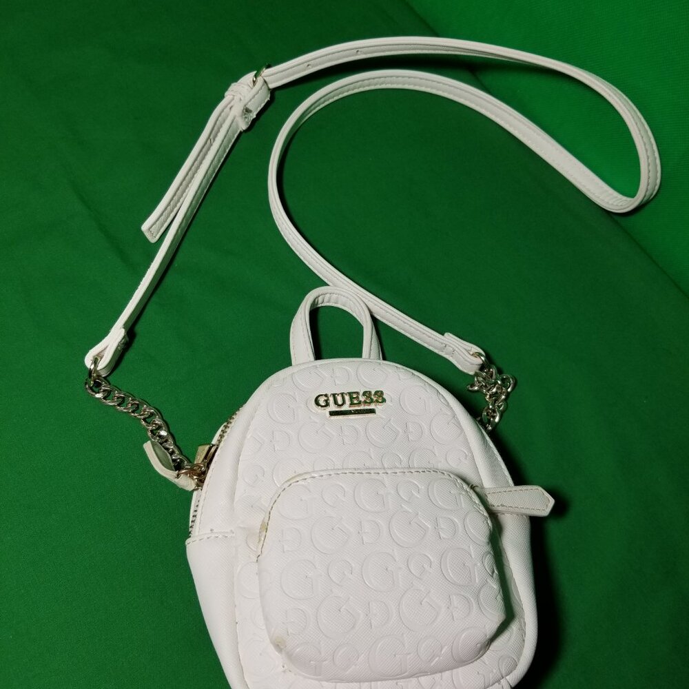 Guess Women's Lagoon Mini White Crossbody Logo Club Nightlife Monogram